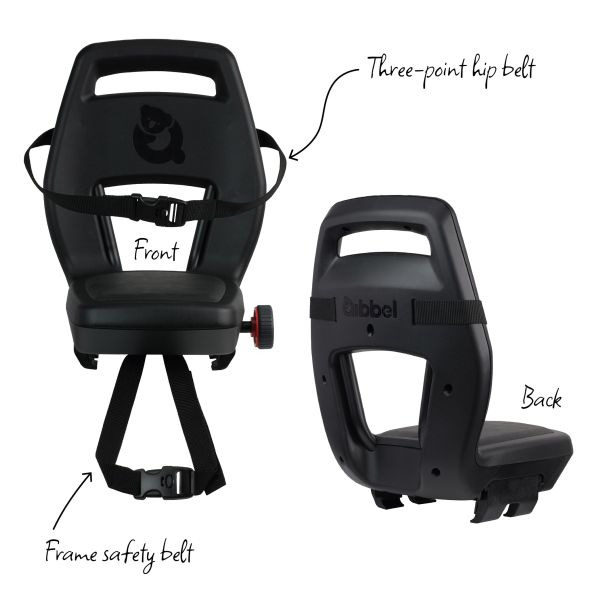 Kinderzitje achter Qibbel Junior 6+ Longtail Edition - Midnight Black