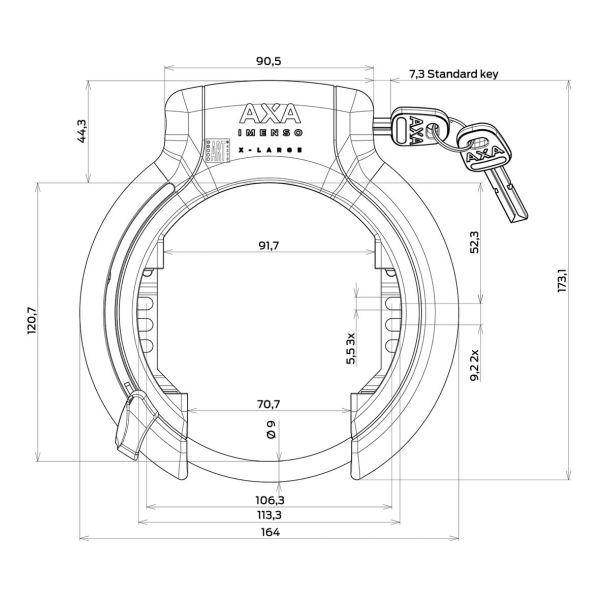 Ringslot Axa Imenso X Large - zwart