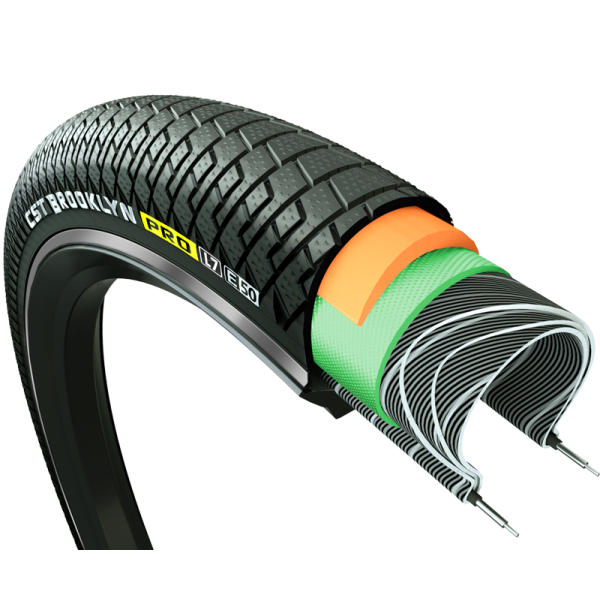 Buitenband CST Brooklyn Pro Cargo (Babboe) 20 x 2.15 / 55-406 - zwart met reflectie