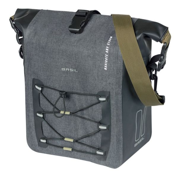 Enkele tas Basil Navigator Storm M MIK 12-15L 14 x 25 x 36 cm - zwart