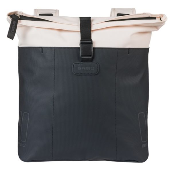Dubbele fietstas Basil Vive 28-35L 14 x 30 x 38 cm - wit/zwart