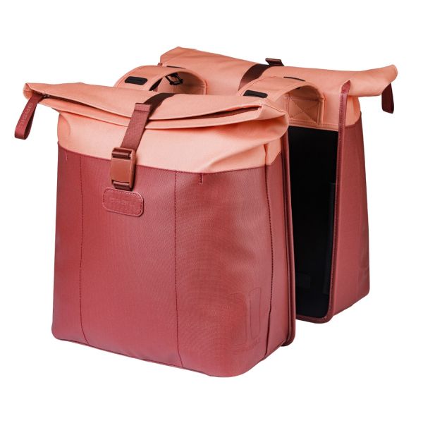 Dubbele fietstas Basil Vive 28-35L 14 x 30 x 38 cm - bordeauxroze