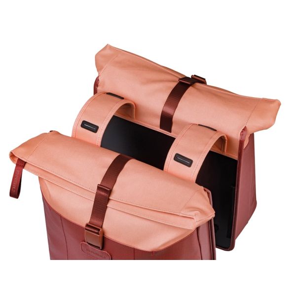 Dubbele fietstas Basil Vive 28-35L 14 x 30 x 38 cm - bordeauxroze