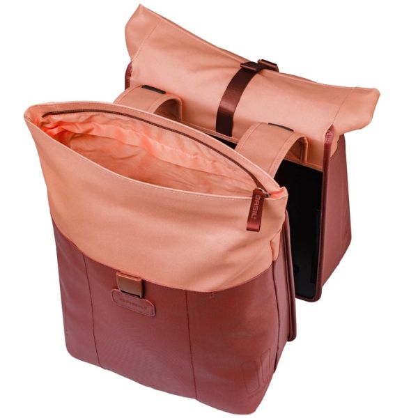 Dubbele fietstas Basil Vive 28-35L 14 x 30 x 38 cm - bordeauxroze