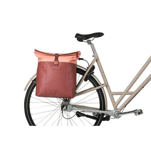 Dubbele fietstas Basil Vive 28-35L 14 x 30 x 38 cm - bordeauxroze