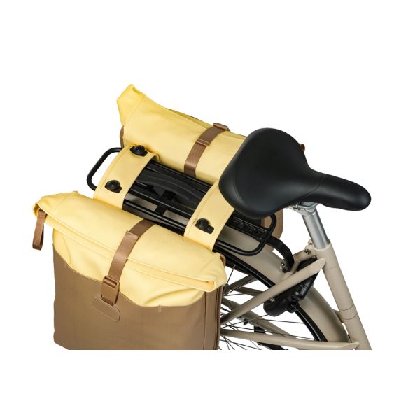 Dubbele fietstas Basil Vive MIK 28-35L 14 x 30 x 38 cm - zand/geel