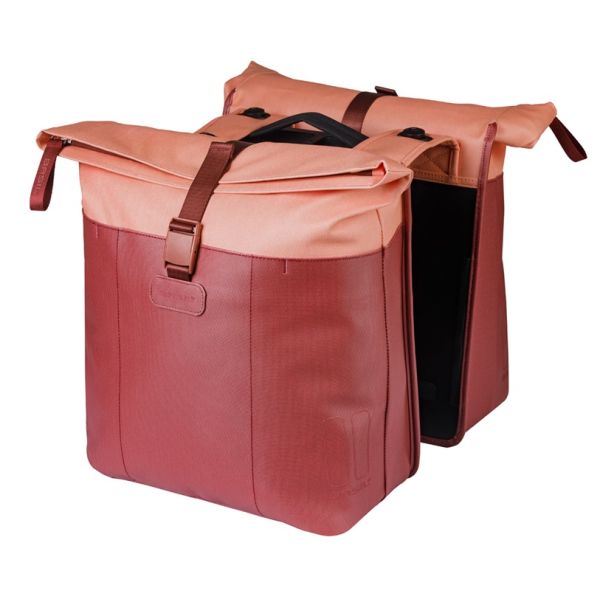 Dubbele fietstas Basil Vive MIK 28-35L 14 x 30 x 38 cm - bordeauxroze