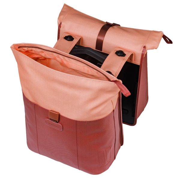 Dubbele fietstas Basil Vive MIK 28-35L 14 x 30 x 38 cm - bordeauxroze