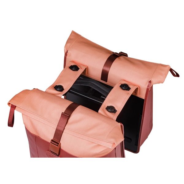 Dubbele fietstas Basil Vive MIK 28-35L 14 x 30 x 38 cm - bordeauxroze