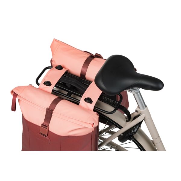 Dubbele fietstas Basil Vive MIK 28-35L 14 x 30 x 38 cm - bordeauxroze