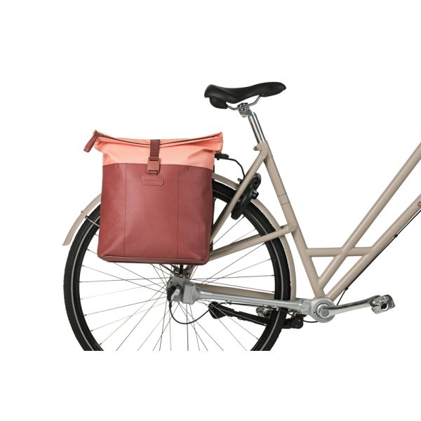 Dubbele fietstas Basil Vive MIK 28-35L 14 x 30 x 38 cm - bordeauxroze