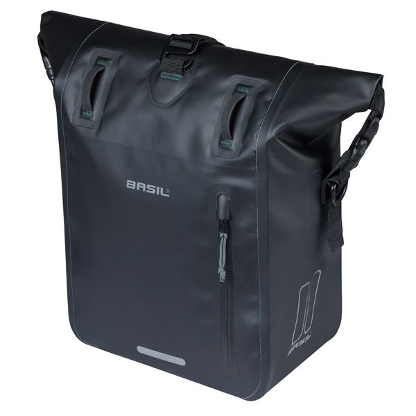 Enkele fietstas Basil Rivo M tarpaulin MIK 12-15L 14 x 25 x 38 cm - zwart