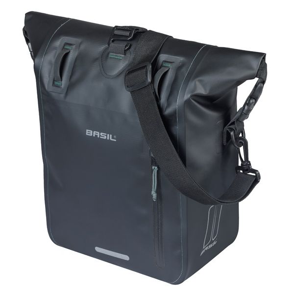 Enkele fietstas Basil Rivo M tarpaulin MIK 12-15L 14 x 25 x 38 cm - zwart