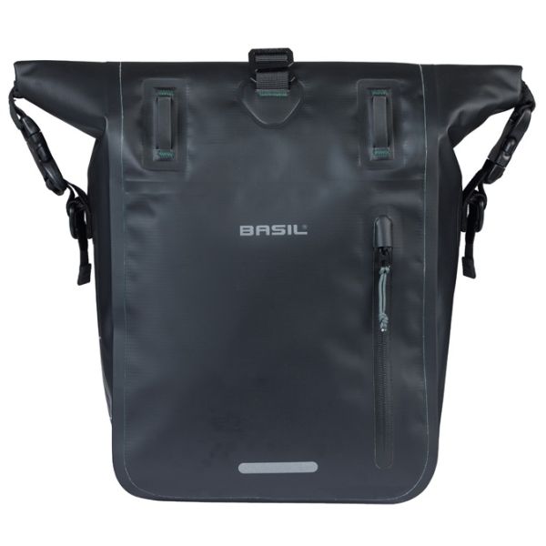 Enkele fietstas Basil Rivo M tarpaulin MIK 12-15L 14 x 25 x 38 cm - zwart