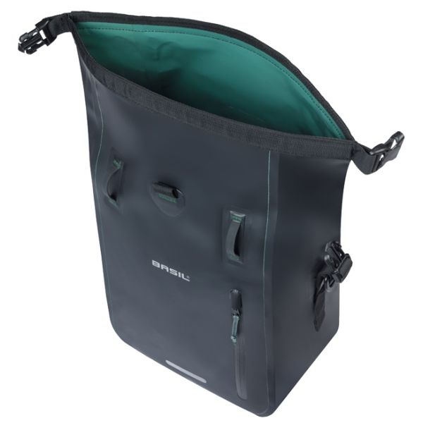 Enkele fietstas Basil Rivo M tarpaulin MIK 12-15L 14 x 25 x 38 cm - zwart