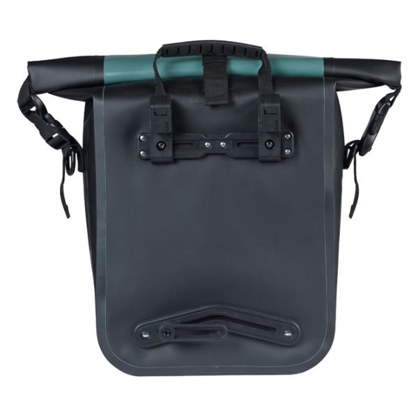 Enkele fietstas Basil Rivo M tarpaulin MIK 12-15L 14 x 25 x 38 cm - groen/zwart
