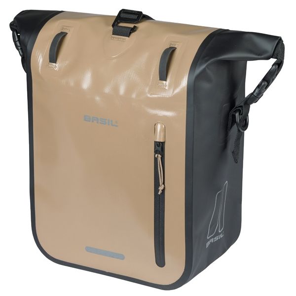 Enkele fietstas Basil Rivo M tarpaulin MIK 12-15L 14 x 25 x 38 cm - zandzwart