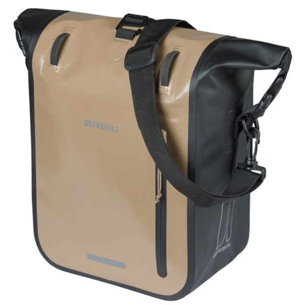 Enkele fietstas Basil Rivo M tarpaulin MIK 12-15L 14 x 25 x 38 cm - zandzwart