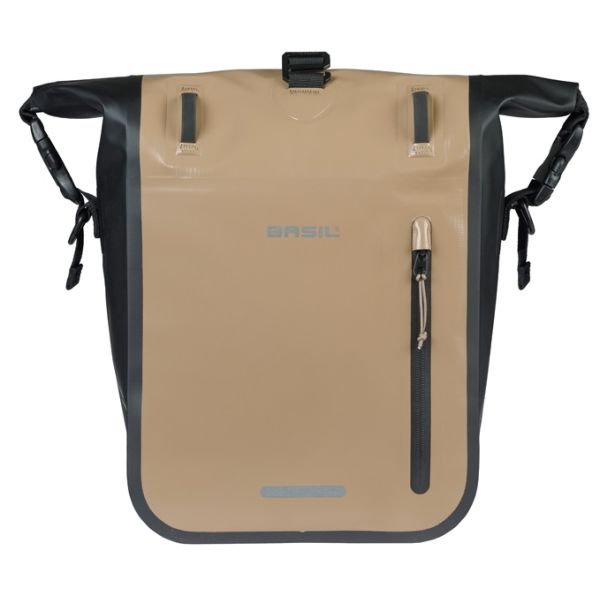 Enkele fietstas Basil Rivo M tarpaulin MIK 12-15L 14 x 25 x 38 cm - zandzwart