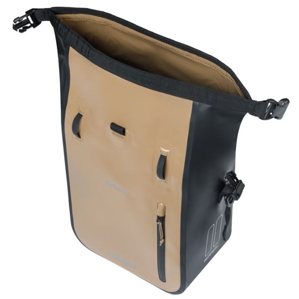 Enkele fietstas Basil Rivo M tarpaulin MIK 12-15L 14 x 25 x 38 cm - zandzwart