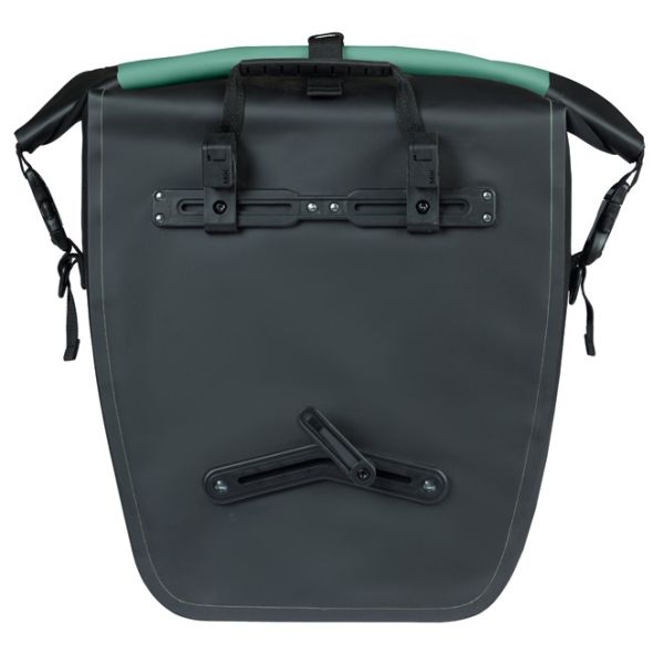 Enkele fietstas Basil Rivo L tarppaulin MIK 25-31L 14 x 28 x 43 cm - groen/zwart