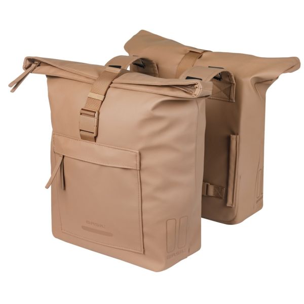 Dubbele fietstas Basil Brooklyn 41L 14 x 30 x 37 cm - zand
