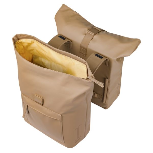 Dubbele fietstas Basil Brooklyn 41L 14 x 30 x 37 cm - zand