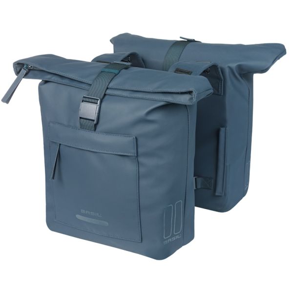 Dubbele fietstas Basil Brooklyn 41L 14 x 30 x 37 cm - blauw