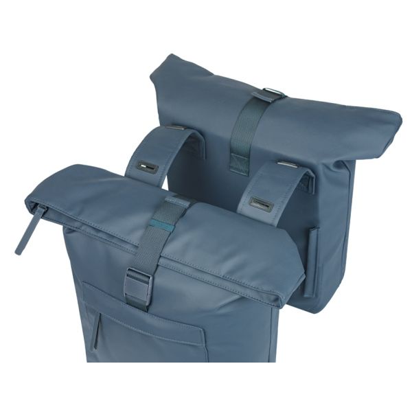 Dubbele fietstas Basil Brooklyn 41L 14 x 30 x 37 cm - blauw
