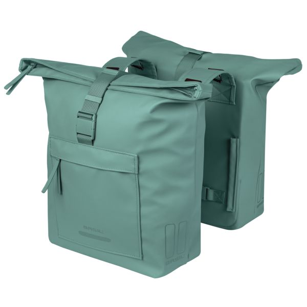 Dubbele fietstas Basil Brooklyn 41L 14 x 30 x 37 cm - groen
