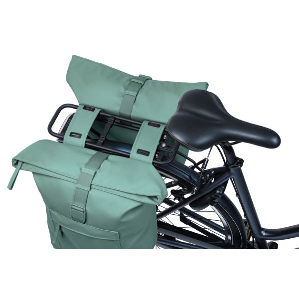 Dubbele fietstas Basil Brooklyn 41L 14 x 30 x 37 cm - groen