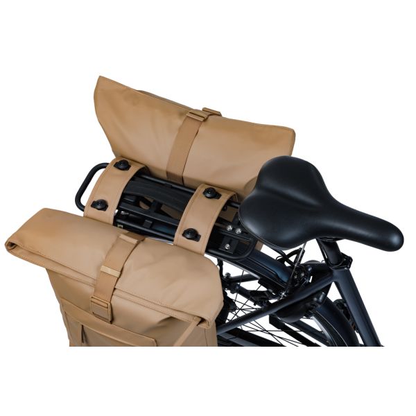 Dubbele fietstas Basil Brooklyn MIK 41L 14 x 30 x 37 cm - zand