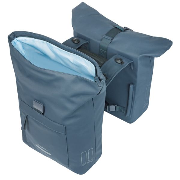 Dubbele fietstas Basil Brooklyn MIK 41L 14 x 30 x 37 cm - blauw