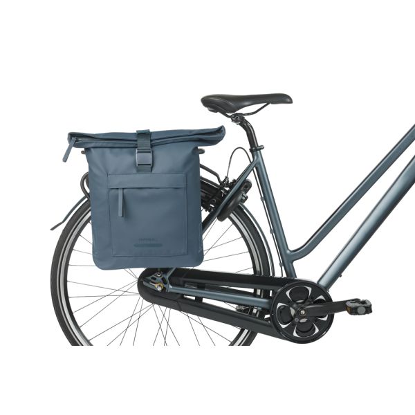 Dubbele fietstas Basil Brooklyn MIK 41L 14 x 30 x 37 cm - blauw