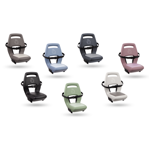 Kinderzitje achter Qibbel Junior 6+ met voetsteunen, gordel en beschermplaat - beige/bruin