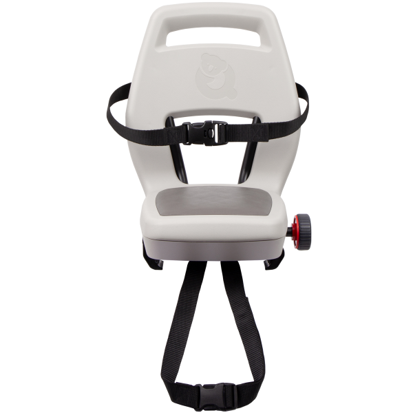 Kinderzitje achter Qibbel Junior 6+ met voetsteunen, gordel en beschermplaat - beige/bruin