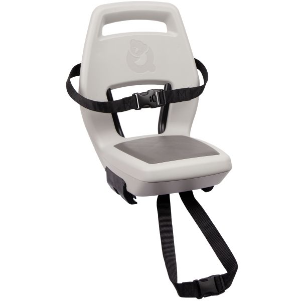 Kinderzitje achter Qibbel Junior 6+ met voetsteunen, gordel en beschermplaat - beige/bruin