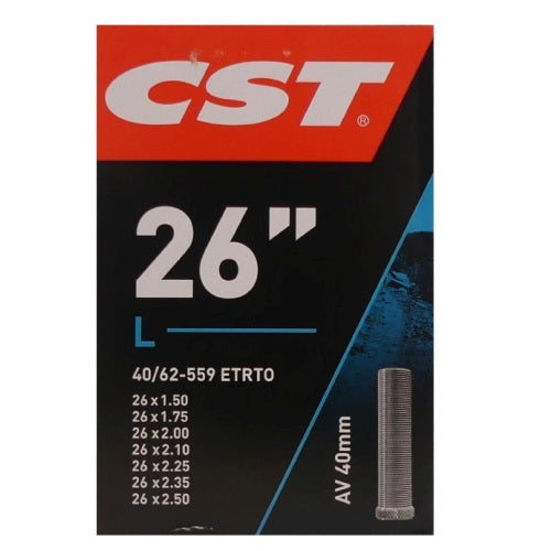 Binnenbanden 26x1.50-1.75-2.50 Cst Schrader (Auto) Ventiel 40mm = 40/62-559 AV 40mm 071301
