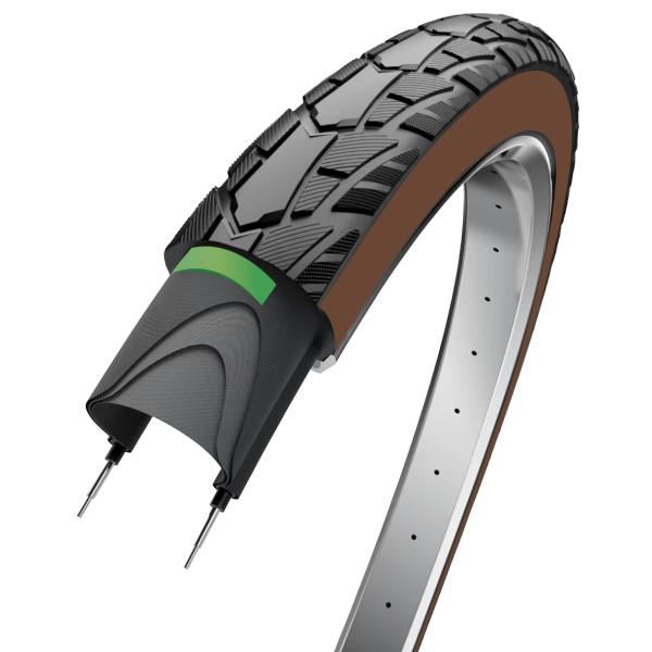 Buitenband Edge Performance Protect 28 x 1.75  47-622 - Zwart  Bruin met reflectie