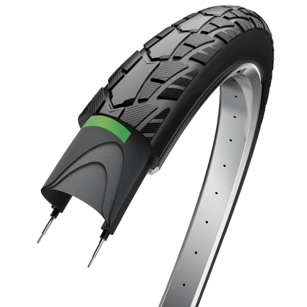 Buitenband Edge Performance Tour Protect 28 x 1 1/2" / 40-635 - zwart met reflectie