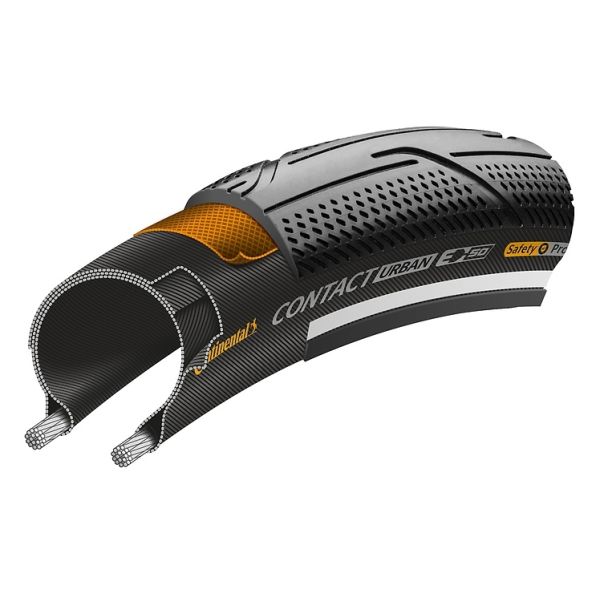 Buitenband Continental Contact Urban 28 x 1.40" / 37-622 mm - zwart met reflectie