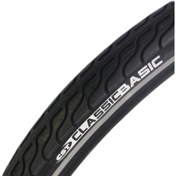 Buitenband CST Basic 28 x 1½" / 40-635 mm - zwart met reflectie