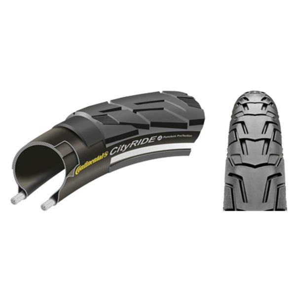 Buitenband Continental Ride City Puncture ProTection 28 x 1.60" / 42-622 - zwart met reflectie