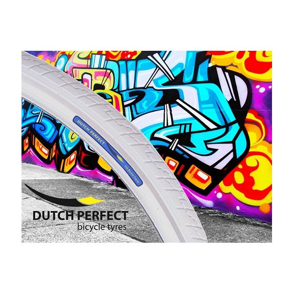 Buitenband Dutch Perfect 28 x 1.40" / 40-622mm anti-lek - wit met reflectie
