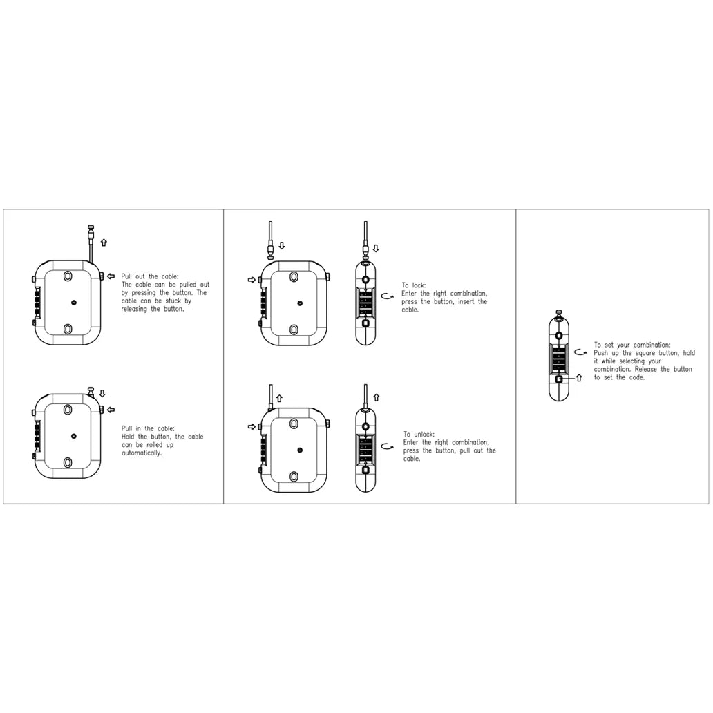 Lynx Multifunctioneel kabelslot  Helmslot Pinix 90 cm x 2.5 mm