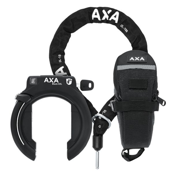Ringslot Axa Block XXL met ULC100 insteekketting en zadeltasje
