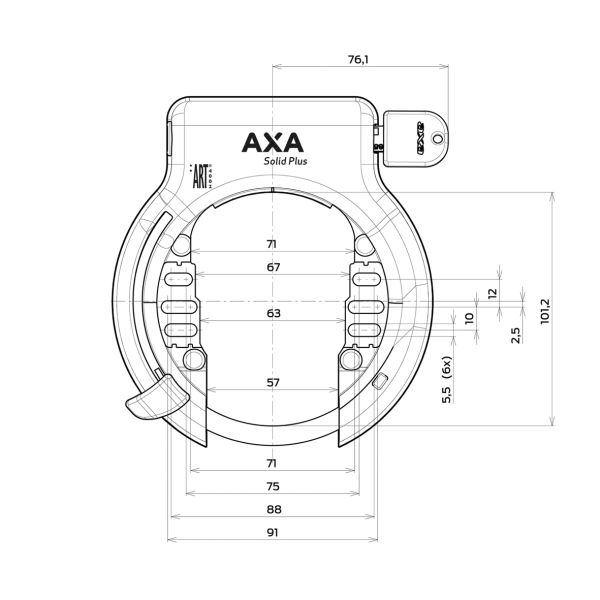 Set Ringslot Axa Solid Plus + Axa Linq City 1007 - zwart