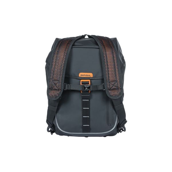 Fietsrugzak Basil Miles Tarpaulin Nordlicht 17 liter 31 x 17 x 44 cm - zwart/ oranje