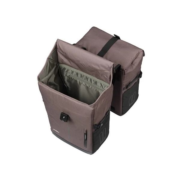 Dubbele fietsas Basil Move 30 liter 16 x 27 x 38 cm - bruin