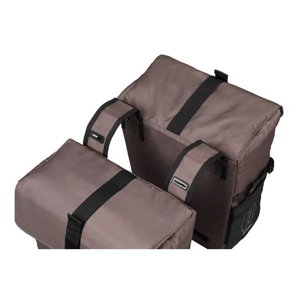 Dubbele fietsas Basil Move 30 liter 16 x 27 x 38 cm - bruin